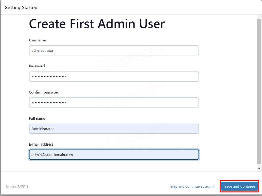 Jenkins Create First Admin User