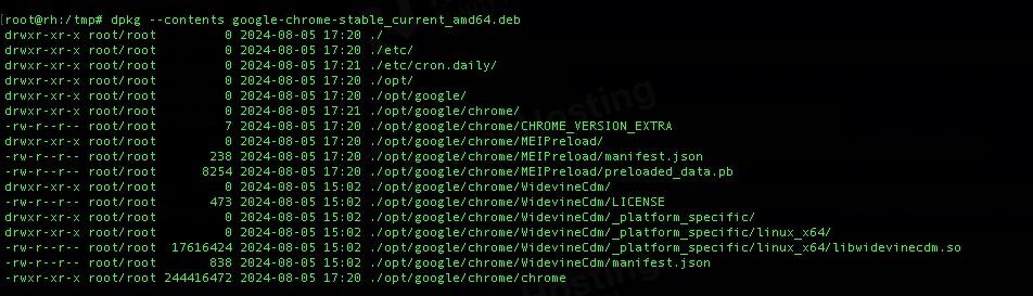 View debian package manager contents 