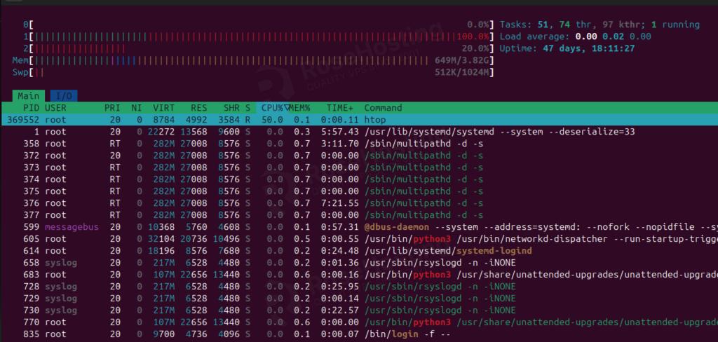 htop command without arguments