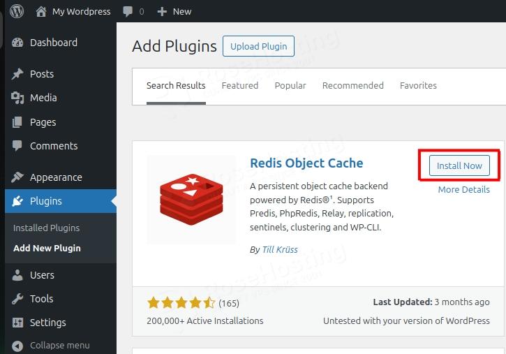 Install Redis Object Cache plugin to fix error establishing a redis connection